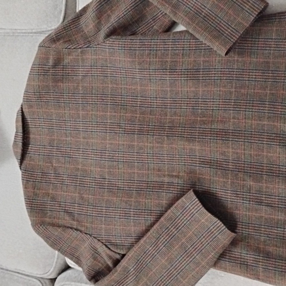 Vintage Sag Harbor Academia Wool Blend Plaid Oversized Blazer Women's Size 14 - Picture 4 of 8